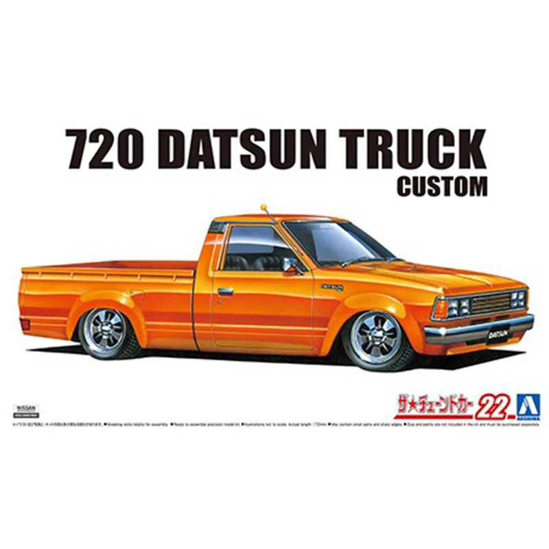 

1/24 AOSHIMA plastic assembly car model toy 720 Datsun Truck Custom 1982 static model adult collection DIY assembly kit #05840