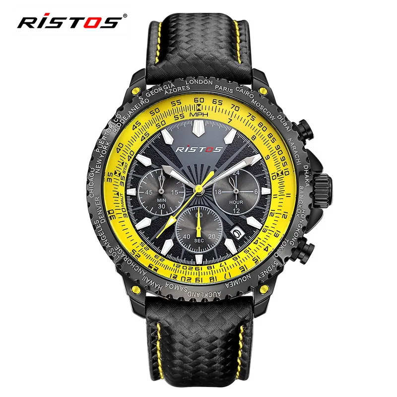 RISTOS Men Quartz Watch Function Sports Men's Army Wristwatch Reloj Hombre Male Fashion Leather Analog Watches relogio masculino
RISTOS Men Quartz Watch Function Sports Men's Army Wristwatch Reloj Hombre Male Fashion Leather Analog Watches relogio masculino