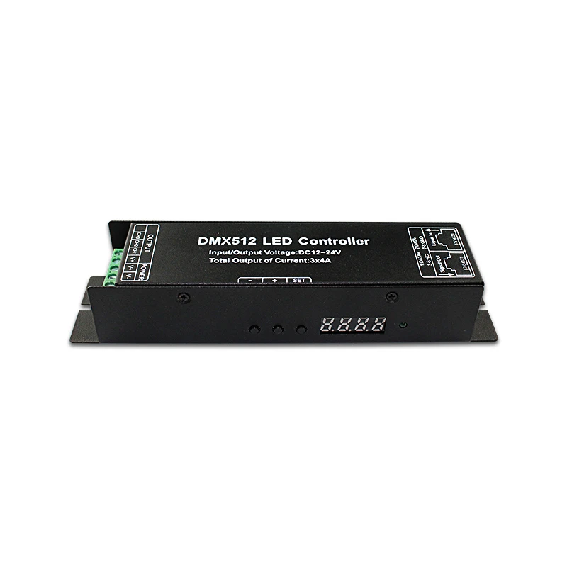 DMX512 Decoder RGB LED Controller with Display Screen DC 12V 24V 12A DMX to PWM Converter for Project Stage RGB LED Strip Lights
DMX512 Decoder RGB LED Controller with Display Screen DC 12V 24V 12A DMX to PWM Converter for Project Stage RGB LED Strip Lights