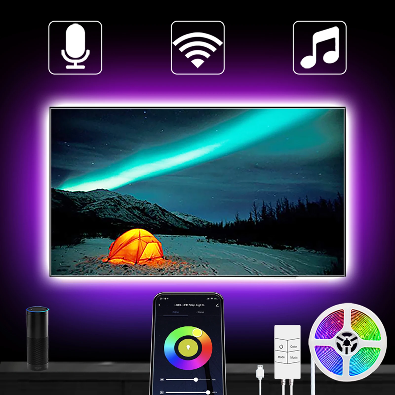 Smart WIFI String Light Lamp Timer Music APP Control High Brightness LED String Light With IR Remote Control Home Party Decor
Smart WIFI String Light Lamp Timer Music APP Control High Brightness LED String Light With IR Remote Control Home Party Decor