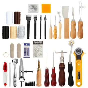 Profession DIY Leathercraft Tools Set Hand Sewing Stitching Punch Carving Work Saddle Leathercraft Accessories Home Hand Tool 
Profession DIY Leathercraft Tools Set Hand Sewing Stitching Punch Carving Work Saddle Leathercraft Accessories Home Hand Tool
