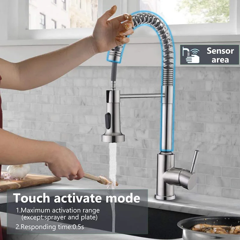 Newly Touchless Kitchen Faucet with Pull Down Sprayer Touches on Activation Kitchen Sink Faucets Smart Sink Faucets XSD8
Newly Touchless Kitchen Faucet with Pull Down Sprayer Touches on Activation Kitchen Sink Faucets Smart Sink Faucets XSD8