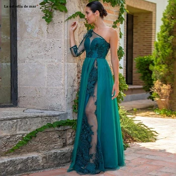 vestidos de fiesta largos elegantes de gala new lace tulle high split ONE shoulder long sleeve A LIine tea green prom dresses
vestidos de fiesta largos elegantes de gala new lace tulle high split ONE shoulder long sleeve A LIine tea green prom dresses