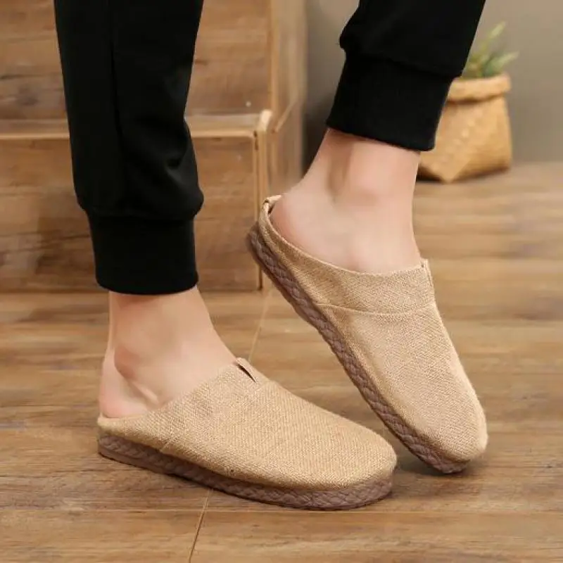 Men Linen Casual Slippers Breathable Men's Loafers Indoor Male Half Flats Canvas Shoes Breathable Plimsolls Sandals Summer New
Men Linen Casual Slippers Breathable Men's Loafers Indoor Male Half Flats Canvas Shoes Breathable Plimsolls Sandals Summer New