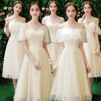 Formal Bridesmaid Dresses O-Neck A Line Tea-Length Elegant Vestido De Festa Half Sleeve Women Wedding Guest Gowns Under 50 R015
Formal Bridesmaid Dresses O-Neck A Line Tea-Length Elegant Vestido De Festa Half Sleeve Women Wedding Guest Gowns Under 50 R015