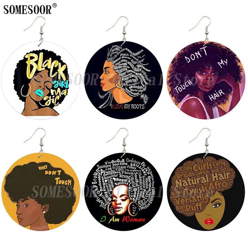 SOMESOOR My Afro Roots Wooden Drop Earrings Printed Don't Touch Curls Twist Natural Hair Black Girl Magic Locs For Women Gifts
SOMESOOR My Afro Roots Wooden Drop Earrings Printed Don't Touch Curls Twist Natural Hair Black Girl Magic Locs For Women Gifts