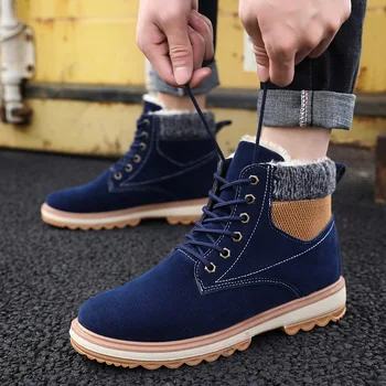 Black Boots Men Winter Warm Martin Boots 2019 Ankle Boots Lace Up Male Outdoor Casual Snow Boots Bota Coturnos Masculino 
Black Boots Men Winter Warm Martin Boots 2019 Ankle Boots Lace Up Male Outdoor Casual Snow Boots Bota Coturnos Masculino