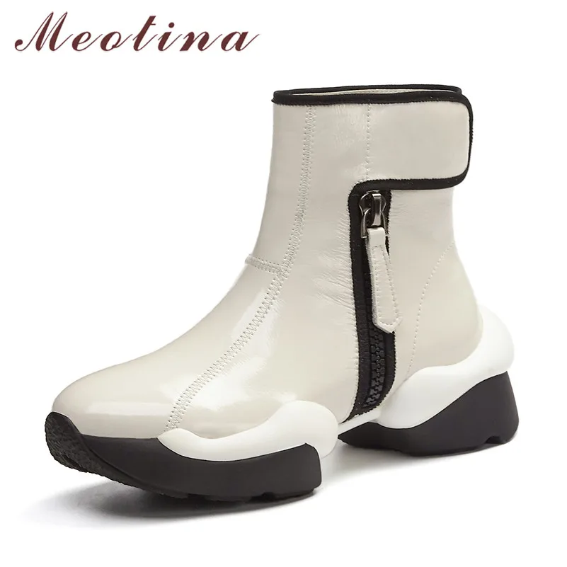 Meotina Ankle Boots Women Shoes Real Leather Platform High Heel Ladies Boots Zip Thick Heels Short Boots Autumn Winter Black 42
Meotina Ankle Boots Women Shoes Real Leather Platform High Heel Ladies Boots Zip Thick Heels Short Boots Autumn Winter Black 42