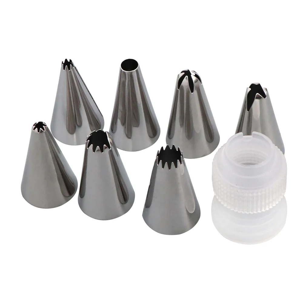 7Pcs Stainless Steel Pastry Nozzle Set Icing Piping Nozzle Baking Pastry Tips Cupcake Cake Decorating Tools Baking Kit
7Pcs Stainless Steel Pastry Nozzle Set Icing Piping Nozzle Baking Pastry Tips Cupcake Cake Decorating Tools Baking Kit
