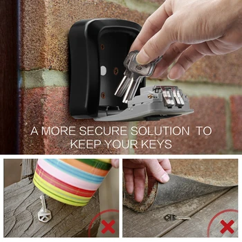 Wall-mounted password Key Safe Box Weatherproof 4 Digit Combination Key Storage Lock Box Password Lock Hidden Keys Storage Box
Wall-mounted password Key Safe Box Weatherproof 4 Digit Combination Key Storage Lock Box Password Lock Hidden Keys Storage Box