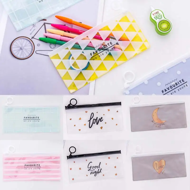 Pencil Cases 1PC Transparent Pencil Bag Supplies Pen Box Storage Bag Student Simple Pull Ring Design
Pencil Cases 1PC Transparent Pencil Bag Supplies Pen Box Storage Bag Student Simple Pull Ring Design
