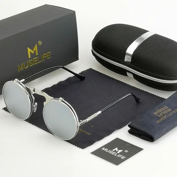 MUSELIFE Vintage Steampunk Sunglasses Women Round Metal Frames Steam punk Sun Glasses Men Brand Designer Retro Eyewear UV400
MUSELIFE Vintage Steampunk Sunglasses Women Round Metal Frames Steam punk Sun Glasses Men Brand Designer Retro Eyewear UV400