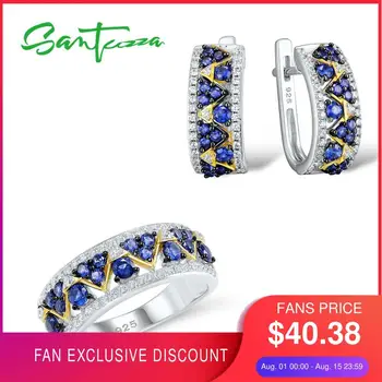 Santuzza Silver Jewelry Set Bridal Wedding Jewelry Set Blue CZ Stones Ring Earrings Pendant Set 925 Sterling Silver Jewelry Set
Santuzza Silver Jewelry Set Bridal Wedding Jewelry Set Blue CZ Stones Ring Earrings Pendant Set 925 Sterling Silver Jewelry Set
