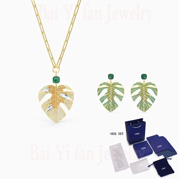 Fashion SWA New TROPICAL LEAF Set Golden Gradient Elegant Tropical Leaf Decoration Crystal Set Female Romantic Jewelry Gift
Fashion SWA New TROPICAL LEAF Set Golden Gradient Elegant Tropical Leaf Decoration Crystal Set Female Romantic Jewelry Gift