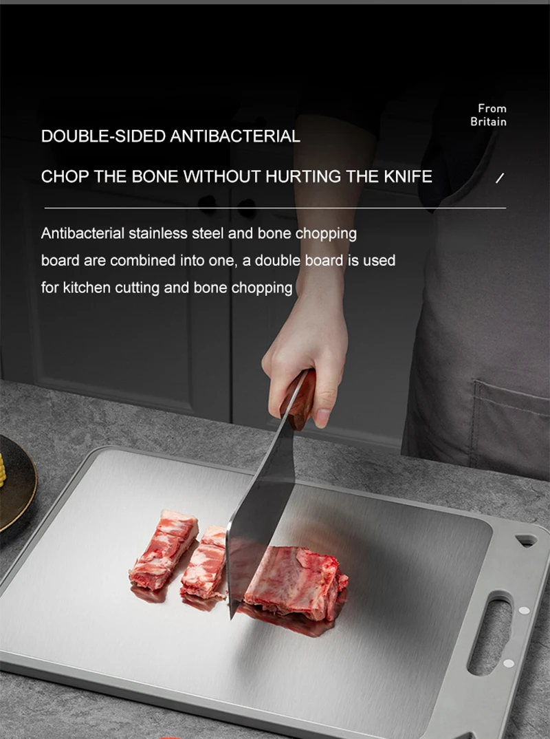 Double-Sided Cutting Board 316 Stainless Steel Multifunctional Thicken Home Kneading Cut Vegetables Kitchen Cutting Board Double-Sided Cutting Board 316 Stainless Steel Multifunctional Thicken Home Kneading Cut Vegetables Kitchen Cutting Board