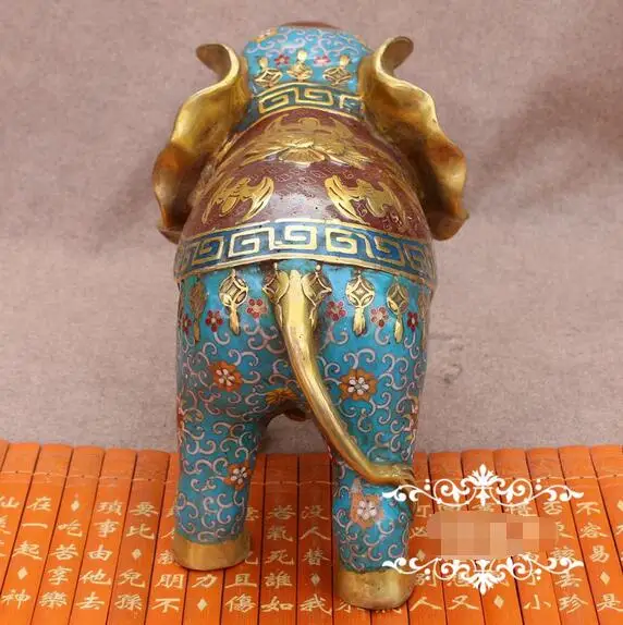Китайская статуя слона с эмалью и изображением животных | Дом сад
