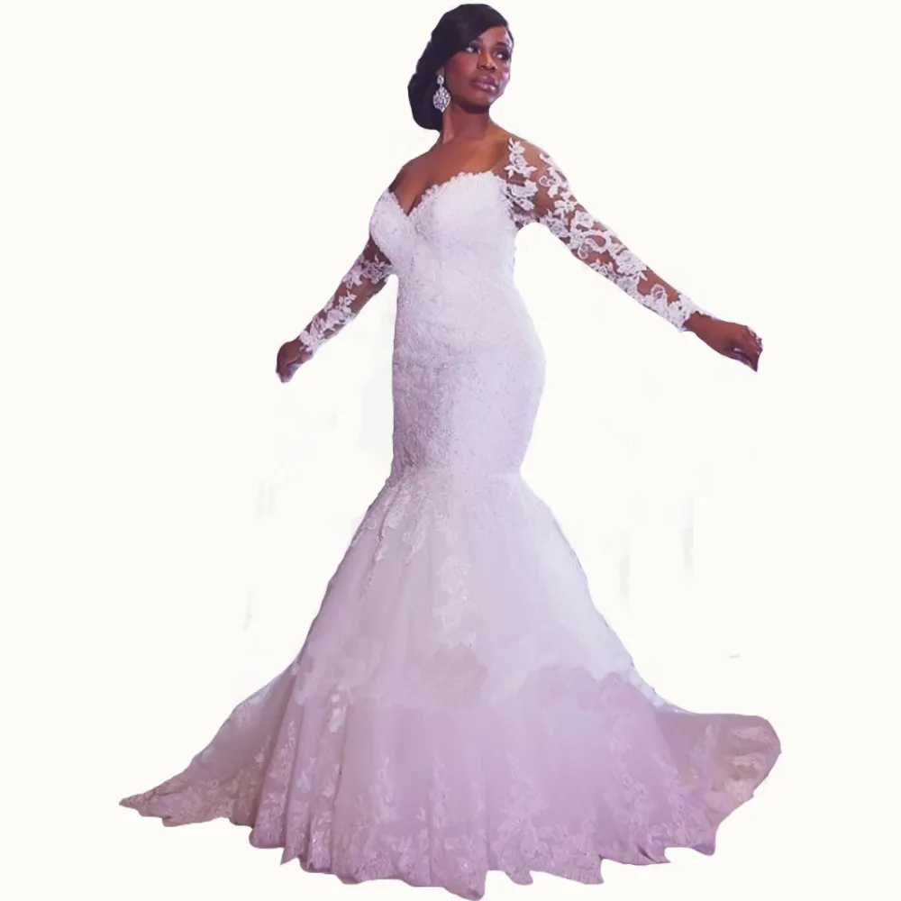 Vestido De Novia Mermaid Court Train Long Sleeve Customized Cheap Brides Long Lace Bridal Gown 2018 mother of the bride dresses
Vestido De Novia Mermaid Court Train Long Sleeve Customized Cheap Brides Long Lace Bridal Gown 2018 mother of the bride dresses