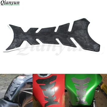 Motorcycle Tank Sticker Decals 3D Carbon Fiber Tank Pad Motobike Devil Skull Logo Protect Fuel Racing Accessories