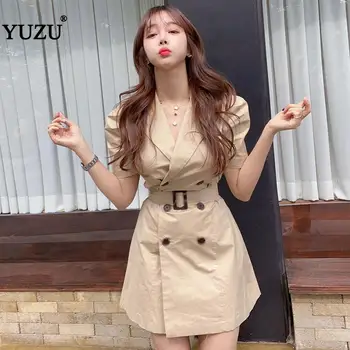 Khaki Office Blazer Summer Dresses For Women 2020 A-line Short Puff Sleeve Double Breasted Belt Business Work Mini Dresses
Khaki Office Blazer Summer Dresses For Women 2020 A-line Short Puff Sleeve Double Breasted Belt Business Work Mini Dresses