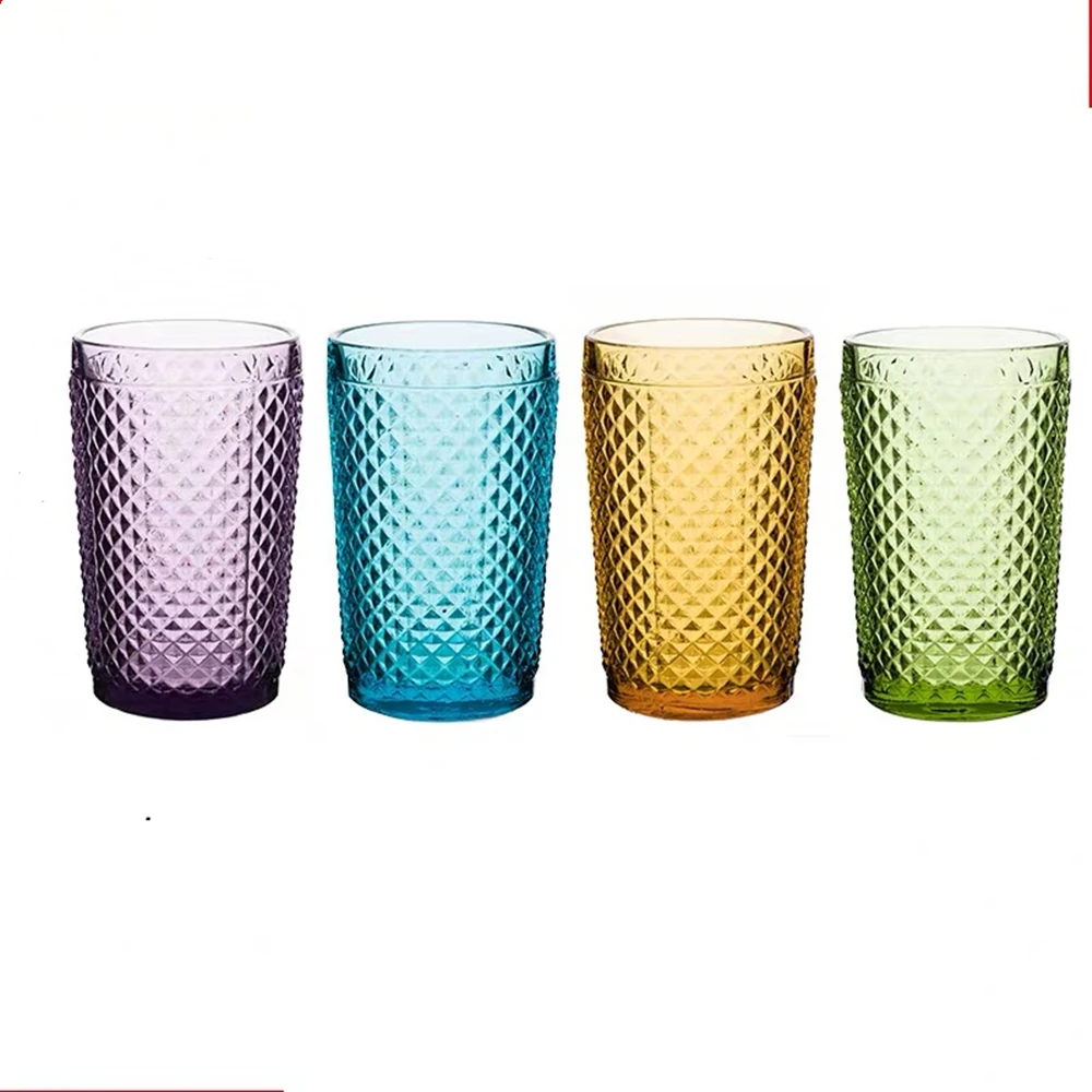 Beer Glass Creative Color Embossed Retro Fortified Diamond Texture 300ml Juice Drink Cup Banquet Hotel Restaurant Bar Supplies
Beer Glass Creative Color Embossed Retro Fortified Diamond Texture 300ml Juice Drink Cup Banquet Hotel Restaurant Bar Supplies