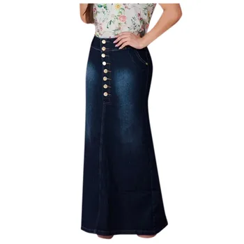 Jaycosin Fashion Summer Casual Female Front Button Washed Denim A-Line Skirts Comfortable Elegant Casual Long Jean Skirt 514 
Jaycosin Fashion Summer Casual Female Front Button Washed Denim A-Line Skirts Comfortable Elegant Casual Long Jean Skirt 514