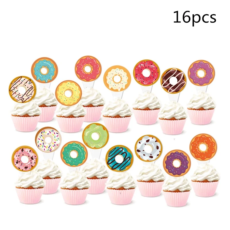 16pcs Paper Donut Cupcake Topper Sweet Doughnuts Cake Cupcake Topper Birthday Party Decoration Kids Baby Shower Party Supplies
16pcs Paper Donut Cupcake Topper Sweet Doughnuts Cake Cupcake Topper Birthday Party Decoration Kids Baby Shower Party Supplies