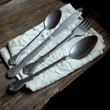 4PCS Dinnerware Set Retro Cutlery 304 Stainless Steel Knife Fork Dessert Spoon Kitchen Tableware Steak Fruit Flatware Silverware
4PCS Dinnerware Set Retro Cutlery 304 Stainless Steel Knife Fork Dessert Spoon Kitchen Tableware Steak Fruit Flatware Silverware