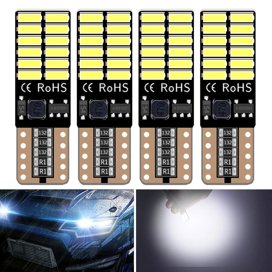 4PCS T10 W5W Auto LED 194 168 Canbus 24 smd Led Lamp for Car Front Side Marker Door Courtesy License Plate LED Light Bulbs 6500K
4PCS T10 W5W Auto LED 194 168 Canbus 24 smd Led Lamp for Car Front Side Marker Door Courtesy License Plate LED Light Bulbs 6500K