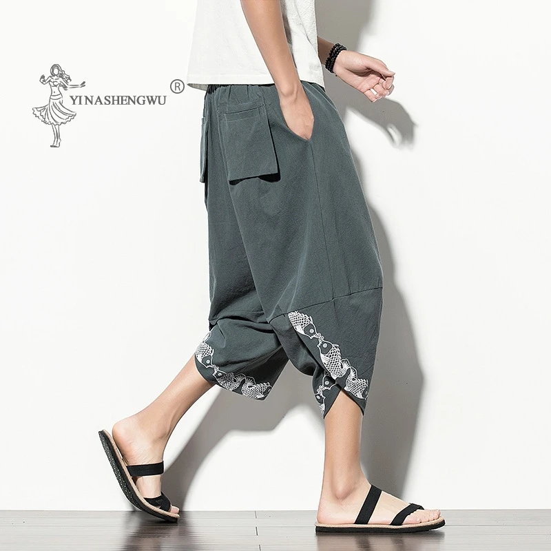 Summer Kimono New Trousers Retro Japanese Plus-sized Harem Printed Pants Chinese Shorts Japan Male Harajuku Yukata Asian Costume
Summer Kimono New Trousers Retro Japanese Plus-sized Harem Printed Pants Chinese Shorts Japan Male Harajuku Yukata Asian Costume