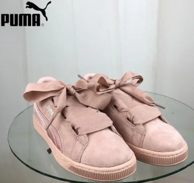 

PUMA Women's Suede Heart EP Trainers Badminton Shoes 366922-01-02 Lightweight Sport Shoes Pink Black Color Sneaker Size 35.5-39