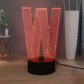 Novelty Kids Night Lights Alphabet Colored "W"3D Visual Bedroom Lamp Funny Children Toy Home Decor Child Birthday Presents
Novelty Kids Night Lights Alphabet Colored "W"3D Visual Bedroom Lamp Funny Children Toy Home Decor Child Birthday Presents