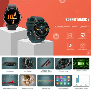 KOSPET MAGIC 2 1.3 inch Smart Watch 30 Sport Modes HD 360 x 360 ResolutionMain 5 - 7 day standby 360 x 360 resolution waterproof
KOSPET MAGIC 2 1.3 inch Smart Watch 30 Sport Modes HD 360 x 360 ResolutionMain 5 - 7 day standby 360 x 360 resolution waterproof