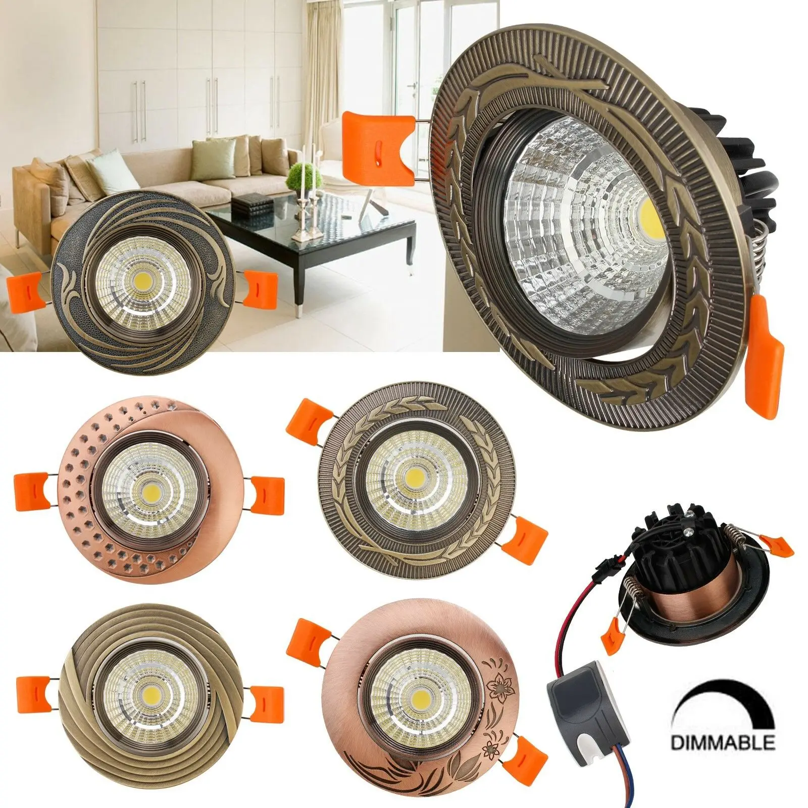 5W Antique Style LED Recessed Ceiling Light Fixture Downlight Lamp + Driver Spotlight Lighting 85-265V For Home Office Decor
5W Antique Style LED Recessed Ceiling Light Fixture Downlight Lamp + Driver Spotlight Lighting 85-265V For Home Office Decor