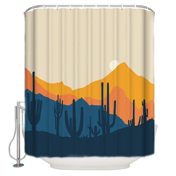 Cartoon Yellow Mountains Cactus Desert Sunset Shower Curtain Waterproof and Mildewproof Polyester Fabric Bath Curtain Design
Cartoon Yellow Mountains Cactus Desert Sunset Shower Curtain Waterproof and Mildewproof Polyester Fabric Bath Curtain Design