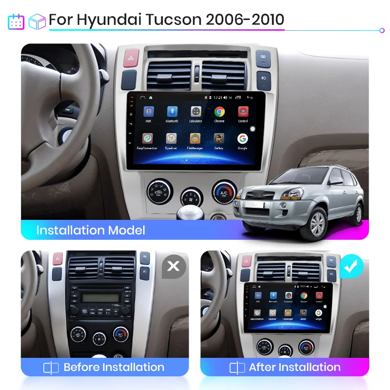 Мультимедийная система Junsun V1 для Hyundai стерео проигрыватель на Android 10 2 Гб ОЗУ 32 ПЗУ