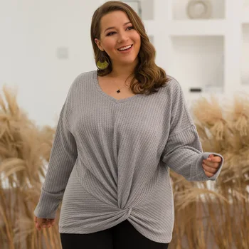 Womens Hot Sale Fall Winter Knots Loose Long Sleeve Fashion Wild Plus Size Tops giry sweater
Womens Hot Sale Fall Winter Knots Loose Long Sleeve Fashion Wild Plus Size Tops giry sweater