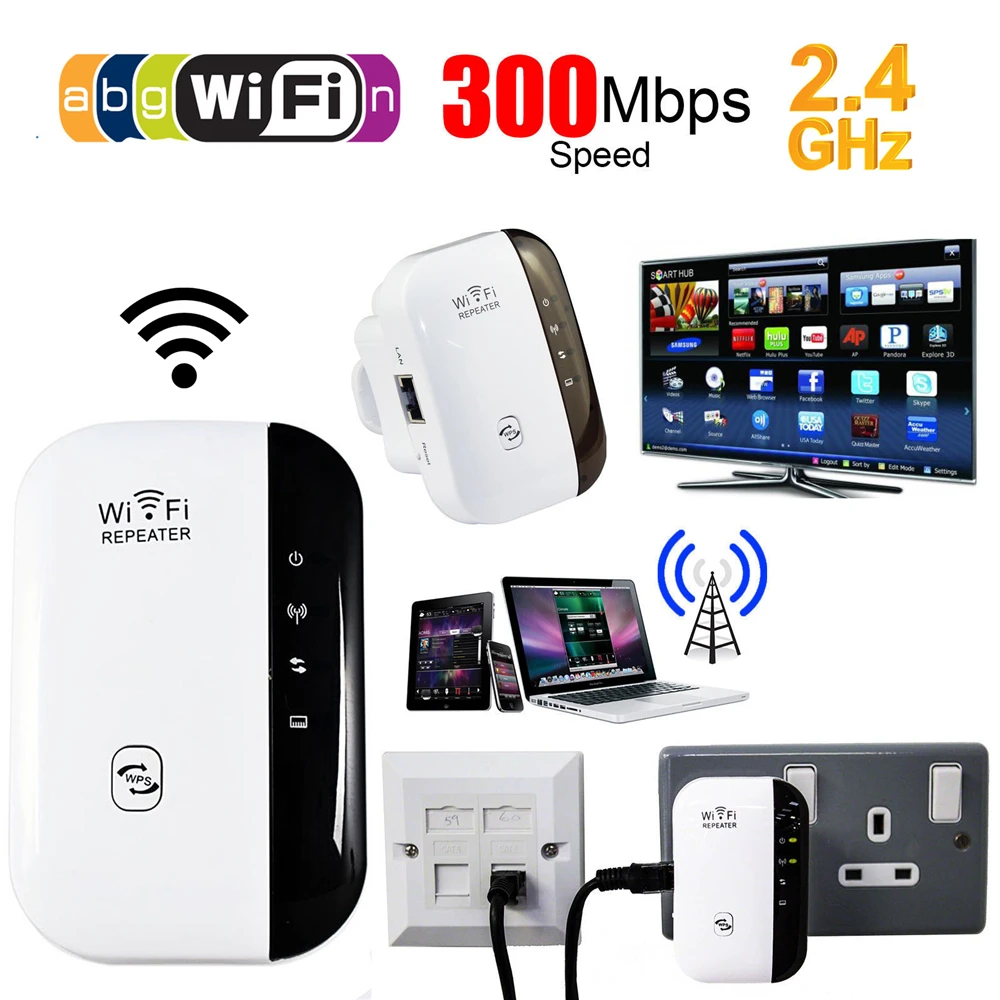 1pc Wireless WiFi Repeater Amplifier Wireless Router 300Mbps Range Signal Internet Network Expander WiFi Repetidor EU US UK Plug
1pc Wireless WiFi Repeater Amplifier Wireless Router 300Mbps Range Signal Internet Network Expander WiFi Repetidor EU US UK Plug