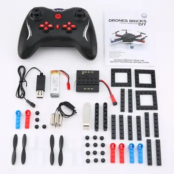 

L222 Mini Micro RC drone Building Block 3D Bricks Quadcopter Drone Aircraft UAV with Flips Headless Mode DIY for Beginner Gift