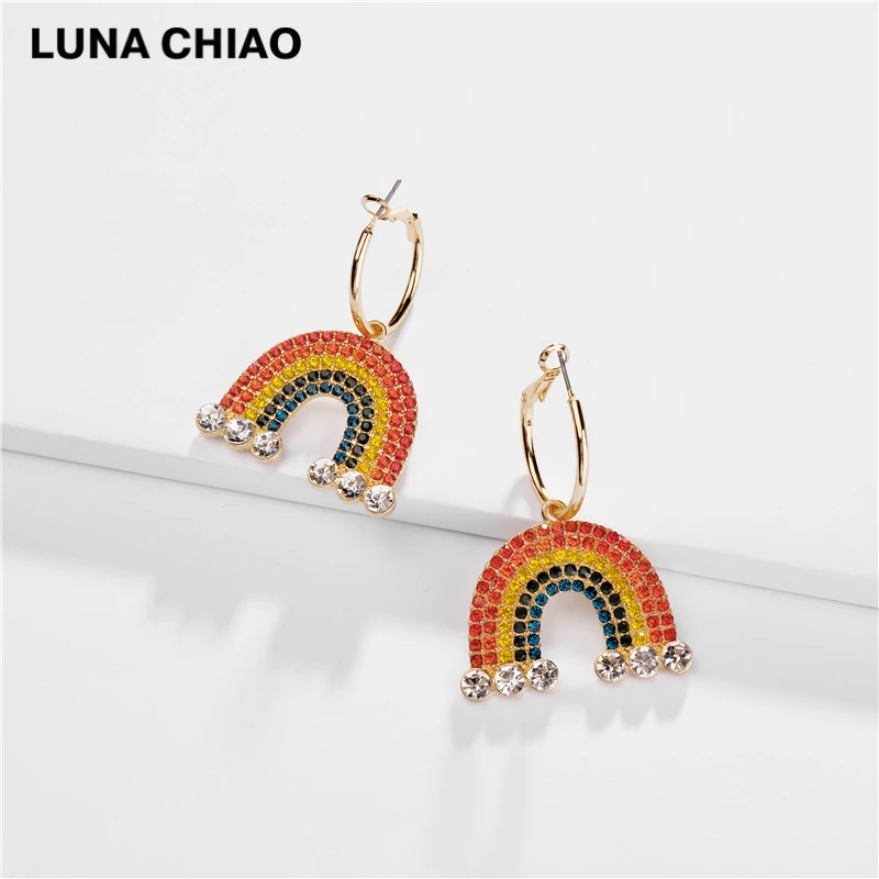 LUNA CHIAO Trendy Rainbow Statement Earring Colorful Crystal Rhinestone Boho Dangle Drop Earring for Women
LUNA CHIAO Trendy Rainbow Statement Earring Colorful Crystal Rhinestone Boho Dangle Drop Earring for Women