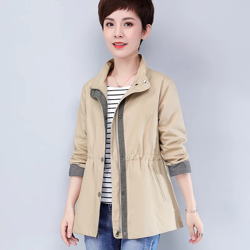 High Quality Women Trench Coat New Spring Autumn Middle-aged Mother Clothes Cotton Short Windbreaker Female Casual Tops Overcoat
High Quality Women Trench Coat New Spring Autumn Middle-aged Mother Clothes Cotton Short Windbreaker Female Casual Tops Overcoat