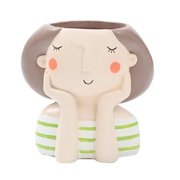 Lovely Girl Cartoon Design Resin Plant Flower Pot Succulent Container Planter Bonsai Pot Flowerpot Desktop Craft Home Decoration 
Lovely Girl Cartoon Design Resin Plant Flower Pot Succulent Container Planter Bonsai Pot Flowerpot Desktop Craft Home Decoration