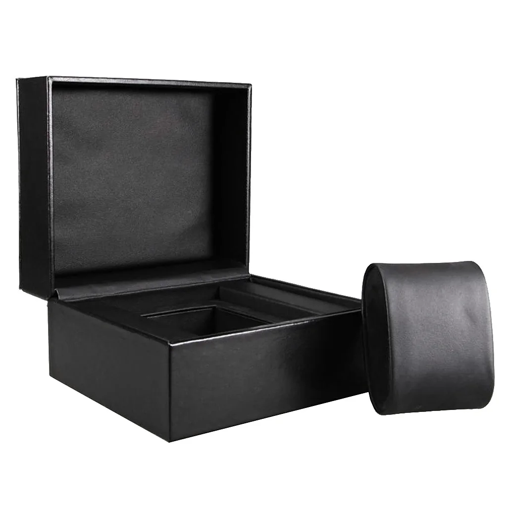 Black Leather Watch Box Single Slot Jewelry Storage Case Organizer Storage Black Leather Watch Box Single Slot Jewelry Storage Case Organizer Storage