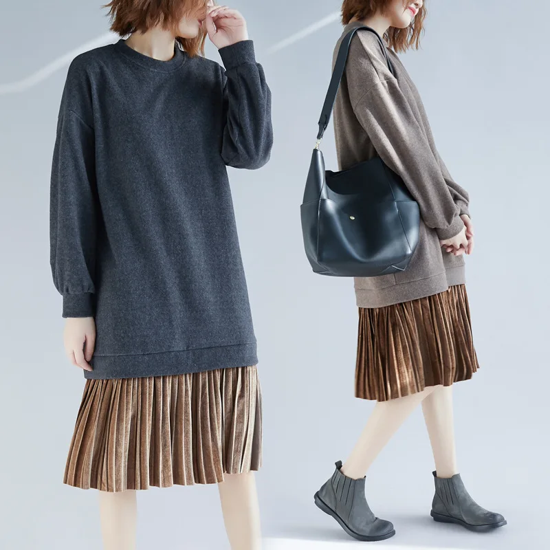 Photo Shoot Large Austrian WOMEN'S Dress Large Size Loose-Fit Brushed Joint Pleated Large Size Dress
Photo Shoot Large Austrian WOMEN'S Dress Large Size Loose-Fit Brushed Joint Pleated Large Size Dress