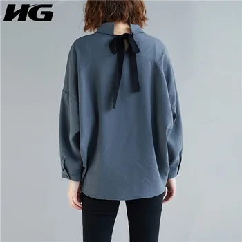 HG Bow Bandage Long Sleeve Blouse Women Plus Size Shirt Turndown Collar Pullover Korea Style Womens Tops and Blouses ZYQ1385
HG Bow Bandage Long Sleeve Blouse Women Plus Size Shirt Turndown Collar Pullover Korea Style Womens Tops and Blouses ZYQ1385