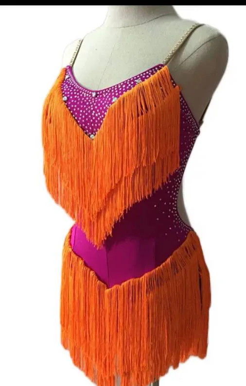 New style latin dance costume sexy stones tassel dress for women competition dresses | Тематическая одежда и униформа