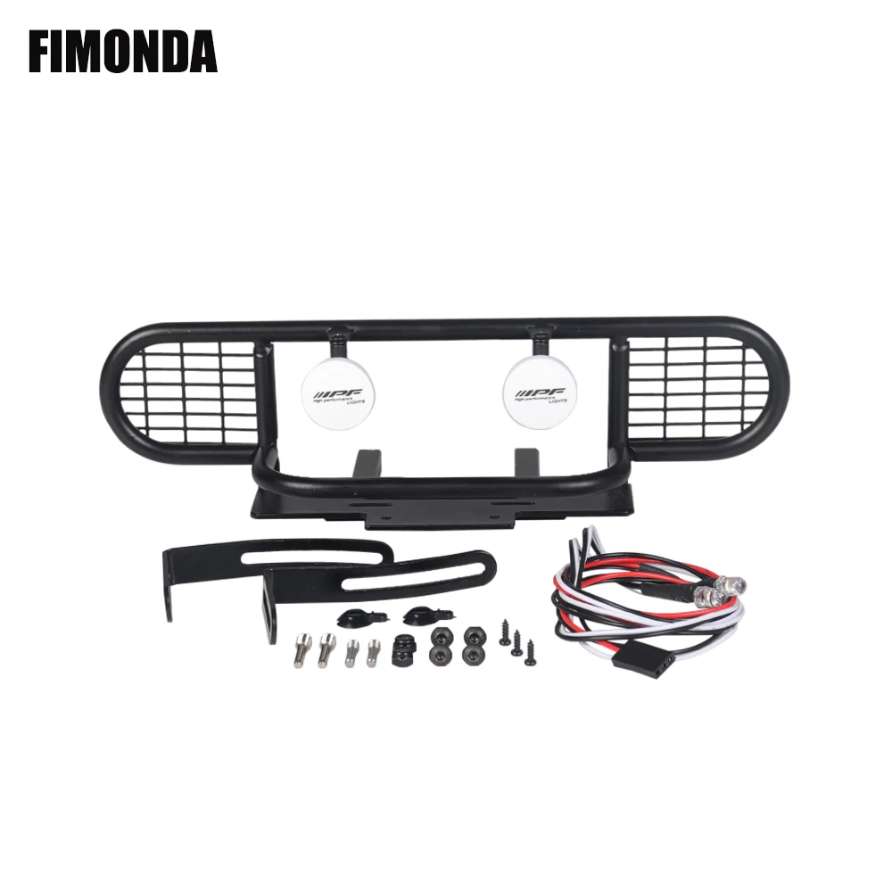 Metal Camel Trophy Front Bumper with Led Light for 1/10 RC Crawler Car Traxxas TRX4 RC4WD D90 D110 Defender Upgrade Parts
Metal Camel Trophy Front Bumper with Led Light for 1/10 RC Crawler Car Traxxas TRX4 RC4WD D90 D110 Defender Upgrade Parts