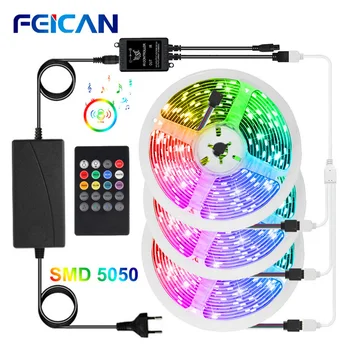 Music Sync LED Light 15M 5050 12V RGB LED Strip Light Waterproof Sound Sensor & Remote Control LED Lights for Room
Music Sync LED Light 15M 5050 12V RGB LED Strip Light Waterproof Sound Sensor & Remote Control LED Lights for Room