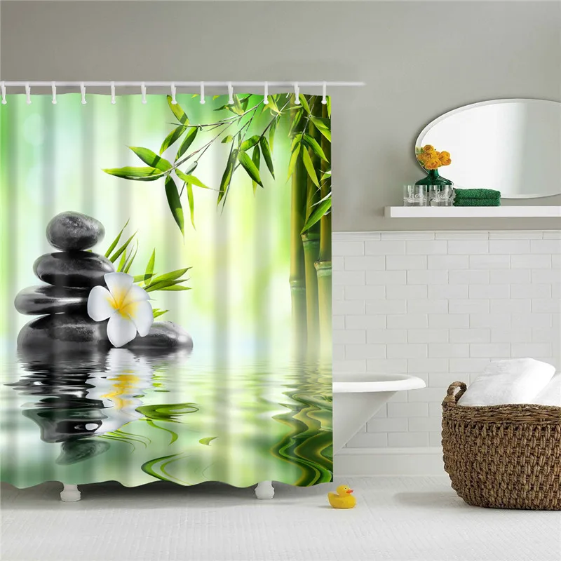 2020 Hsinchu Forest Trees Landscape Printing 3d Shower Curtain Waterproof Polyester Fabric Washable Bathroom Shower Curtain