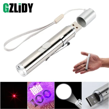 3-in-1 Multi-function LED Flashlight USB Rechargeable Mini Portable UV Torch Laser Light Suit for Pet Training, Medical Lighting
3-in-1 Multi-function LED Flashlight USB Rechargeable Mini Portable UV Torch Laser Light Suit for Pet Training, Medical Lighting