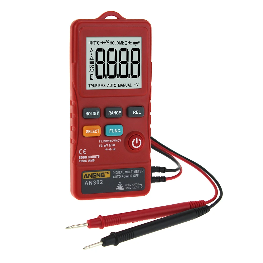 Tool ANENG AN302 true rms multimeter tester 8000 Counts A multimetro transistor testers banana aligator peak cable meter
Tool ANENG AN302 true rms multimeter tester 8000 Counts A multimetro transistor testers banana aligator peak cable meter